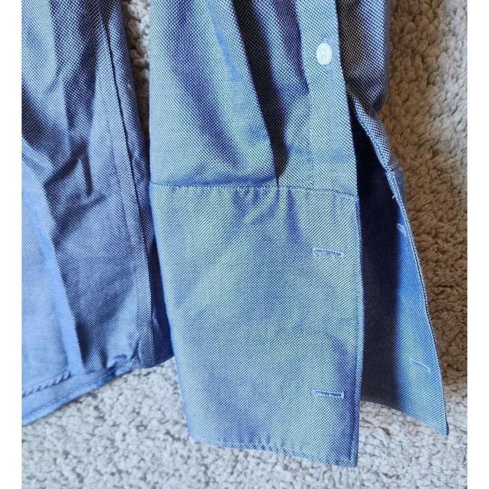 Banana Republic‎ Non Iron Slim Fit Blue Long Sleeve Button Up Shirt Size 17-17.5